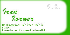 iren korner business card